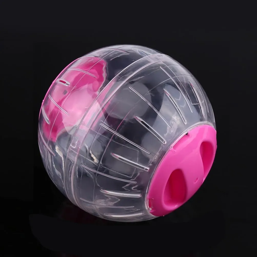 2 Pieces Hamster Exercise Ball, 5.7 Inch Hamster Running Ball Transparent Plastic Hamster Ball Wheel for Dwarf Hamsters Small Pets to Reduce Boredom and Increase Activity (Pink)