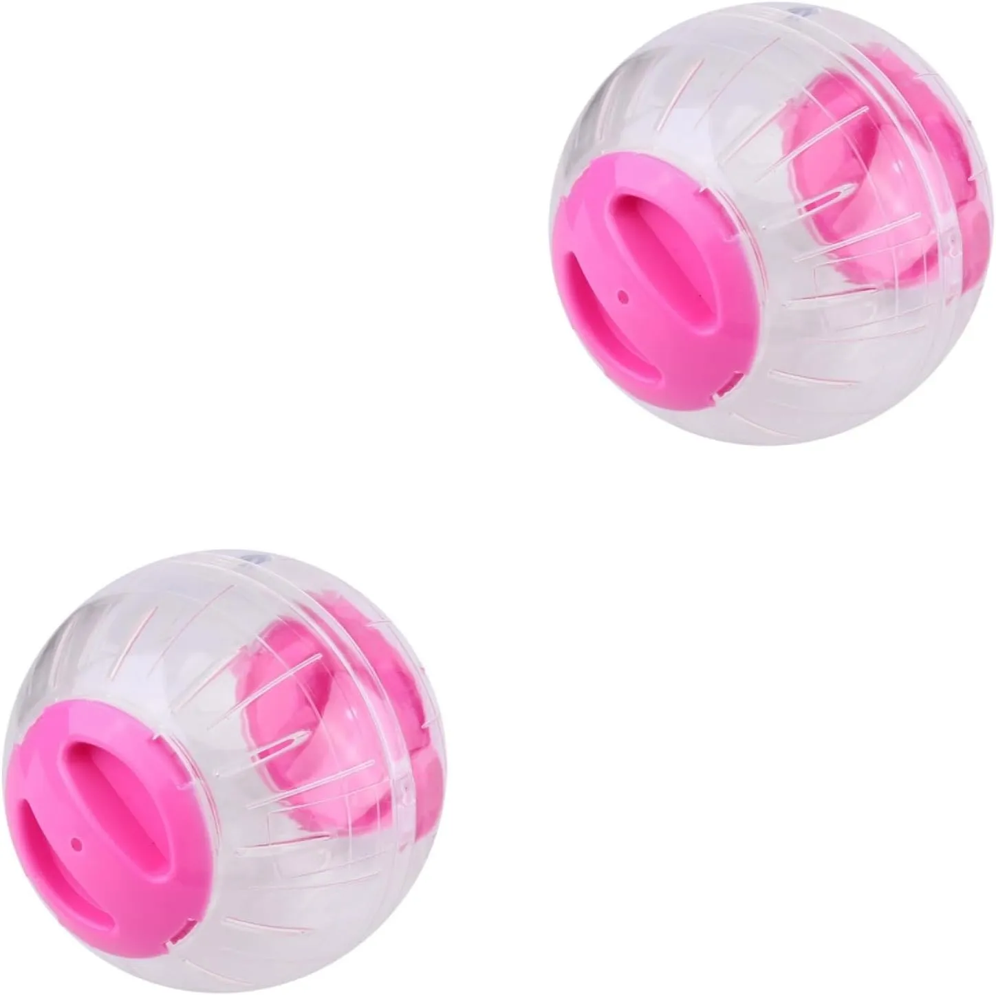 2 Pieces Hamster Exercise Ball, 5.7 Inch Hamster Running Ball Transparent Plastic Hamster Ball Wheel for Dwarf Hamsters Small Pets to Reduce Boredom and Increase Activity (Pink)