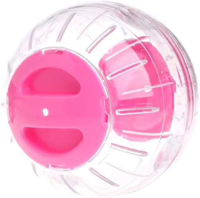 2 Pieces Hamster Exercise Ball, 5.7 Inch Hamster Running Ball Transparent Plastic Hamster Ball Wheel for Dwarf Hamsters Small Pets to Reduce Boredom and Increase Activity (Pink)