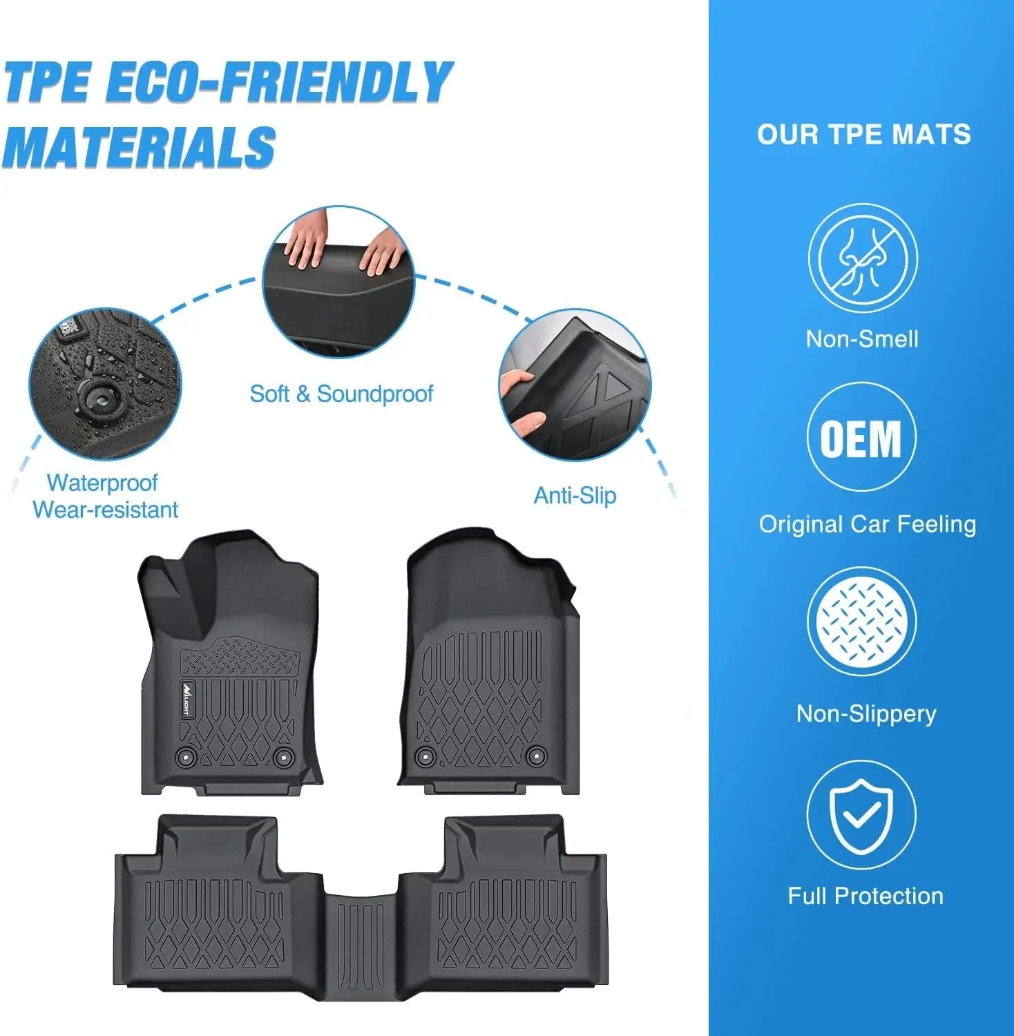 2016-2023 Dodge Durango/Jeep Grand Cherokee TPE Floor Mats