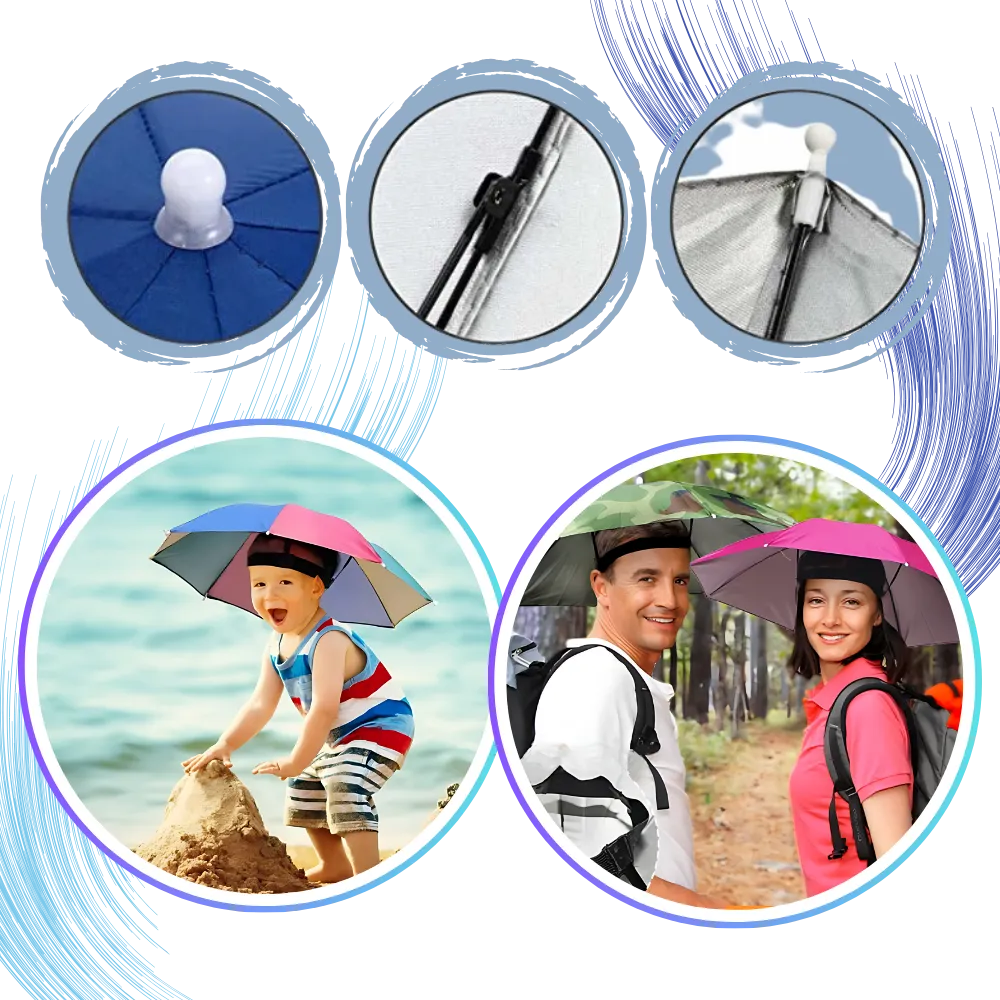 Adjustable Hand-Free Umbrella Hat
