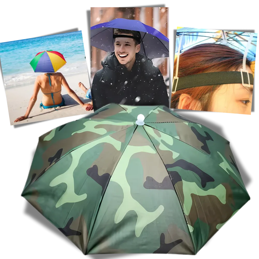 Adjustable Hand-Free Umbrella Hat