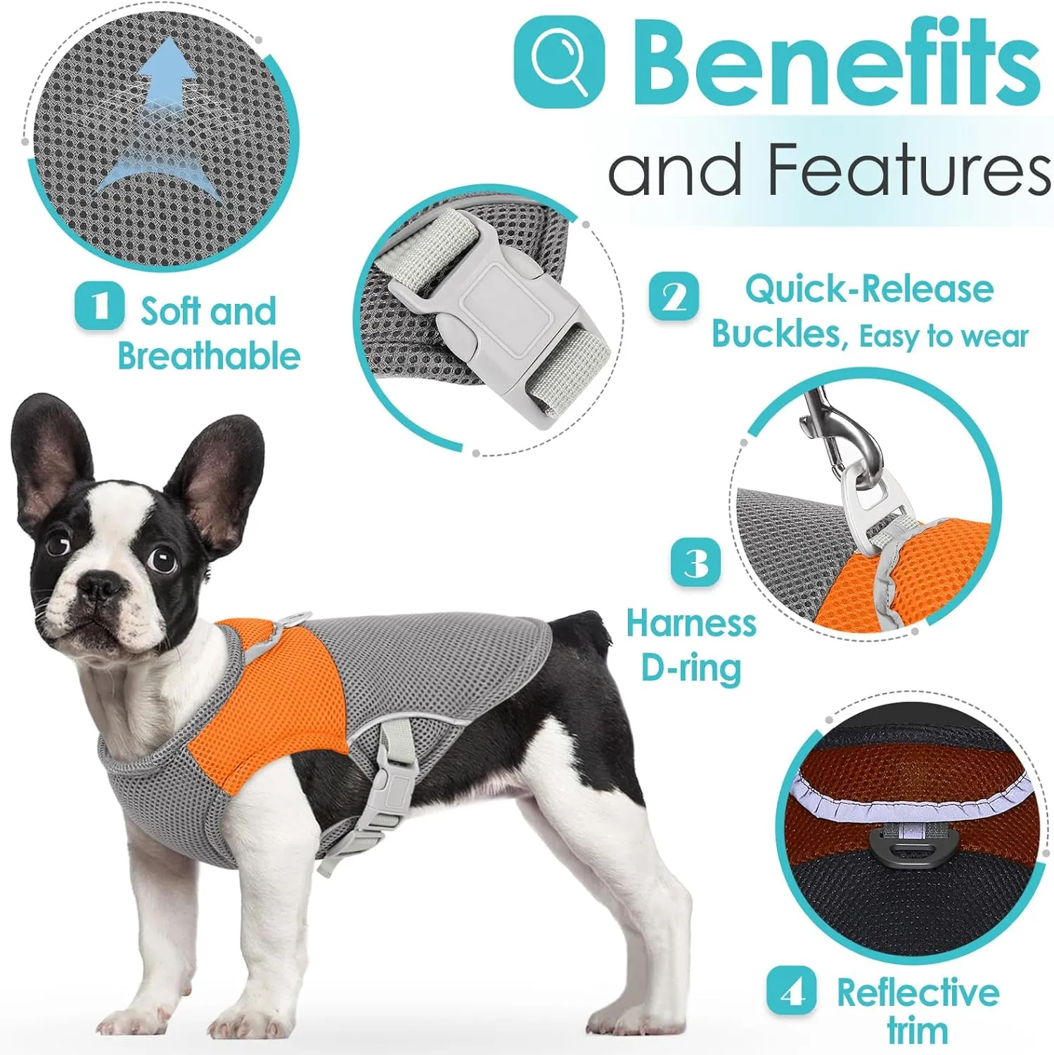 AOFITEE Dog Cooling Vest Large, Cooling Jacket for Dogs, Breathable Cooler Dog Shirt with Harness D-Ring, Lightweight Dogs Cooler Jackets Pet Ice Vest for Summer Hot Weather, Orange XL