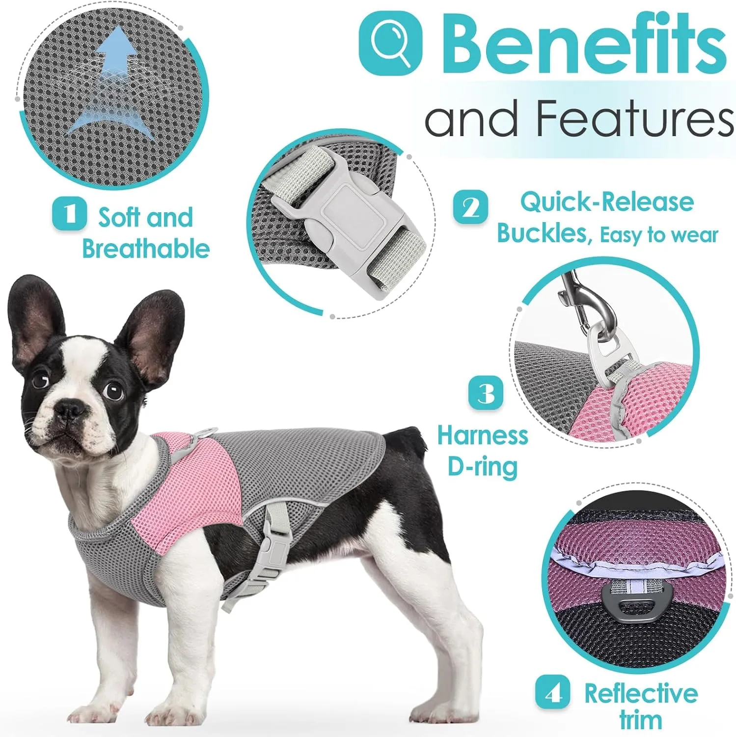 AOFITEE Dog Cooling Vest Large, Cooling Jacket for Dogs, Breathable Cooler Dog Shirt with Harness D-Ring, Lightweight Dogs Cooler Jackets Pet Ice Vest for Summer Hot Weather, Pink XL