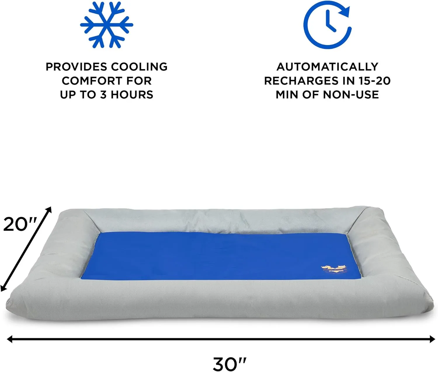 Arf Pets Dog Self Cooling Pet Bed  Solid Gel Based Self Cooling Mat for Pets, Includes a Foam Based Bolster Bed for Extra Comfort