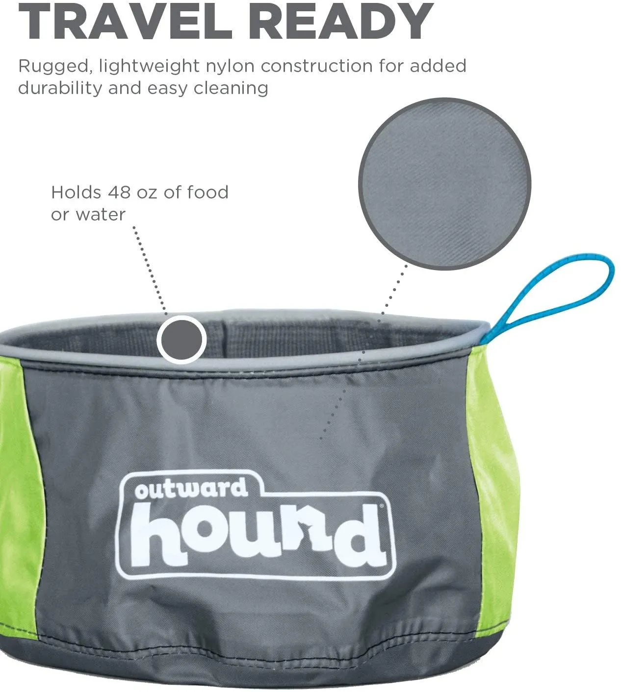 Collapsible Dog Food Travel Bowl - Port-A-Bowl 48oz.