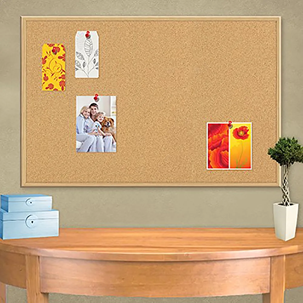 Cork Board Pins Corkboard Pinboard Notice Large Memo Photos Wooden Frame Wall