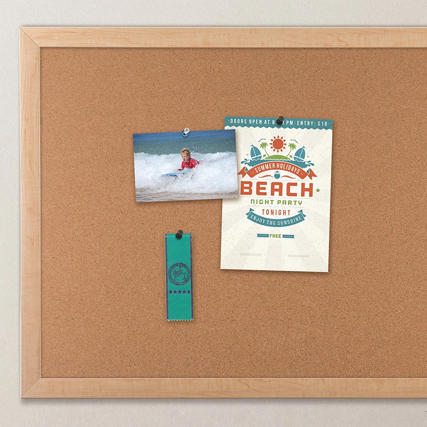 Cork Board Pins Corkboard Pinboard Notice Large Memo Photos Wooden Frame Wall