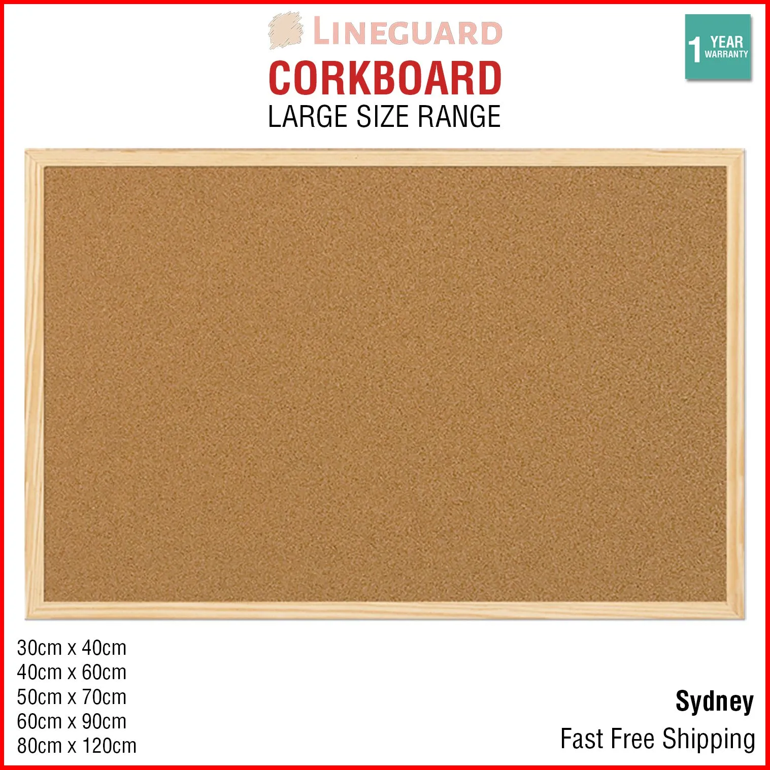 Cork Board Pins Corkboard Pinboard Notice Large Memo Photos Wooden Frame Wall