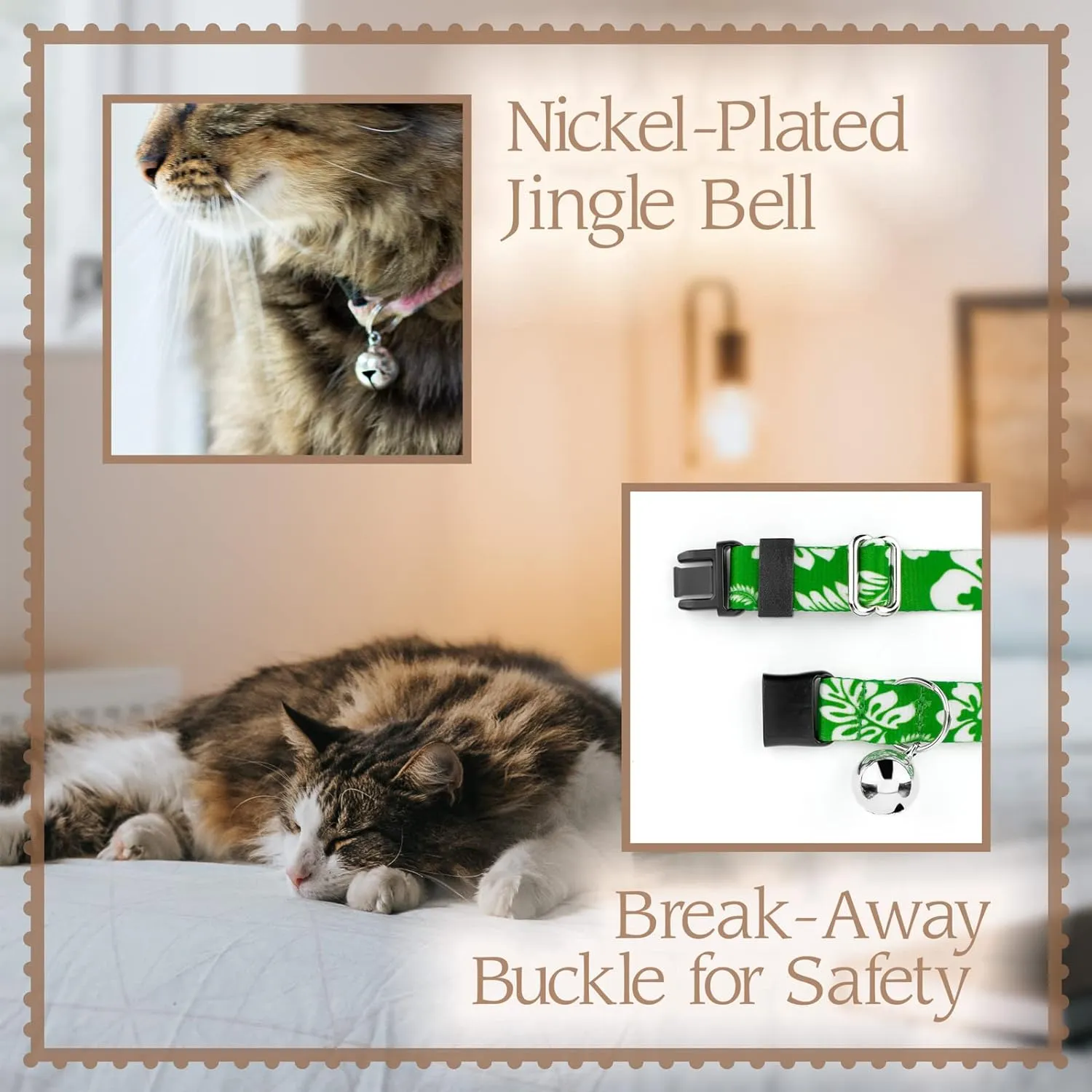 Country Brook Petz - Blueberry Fields Cat Collar - Floral Collection Featuring Charming Designs
