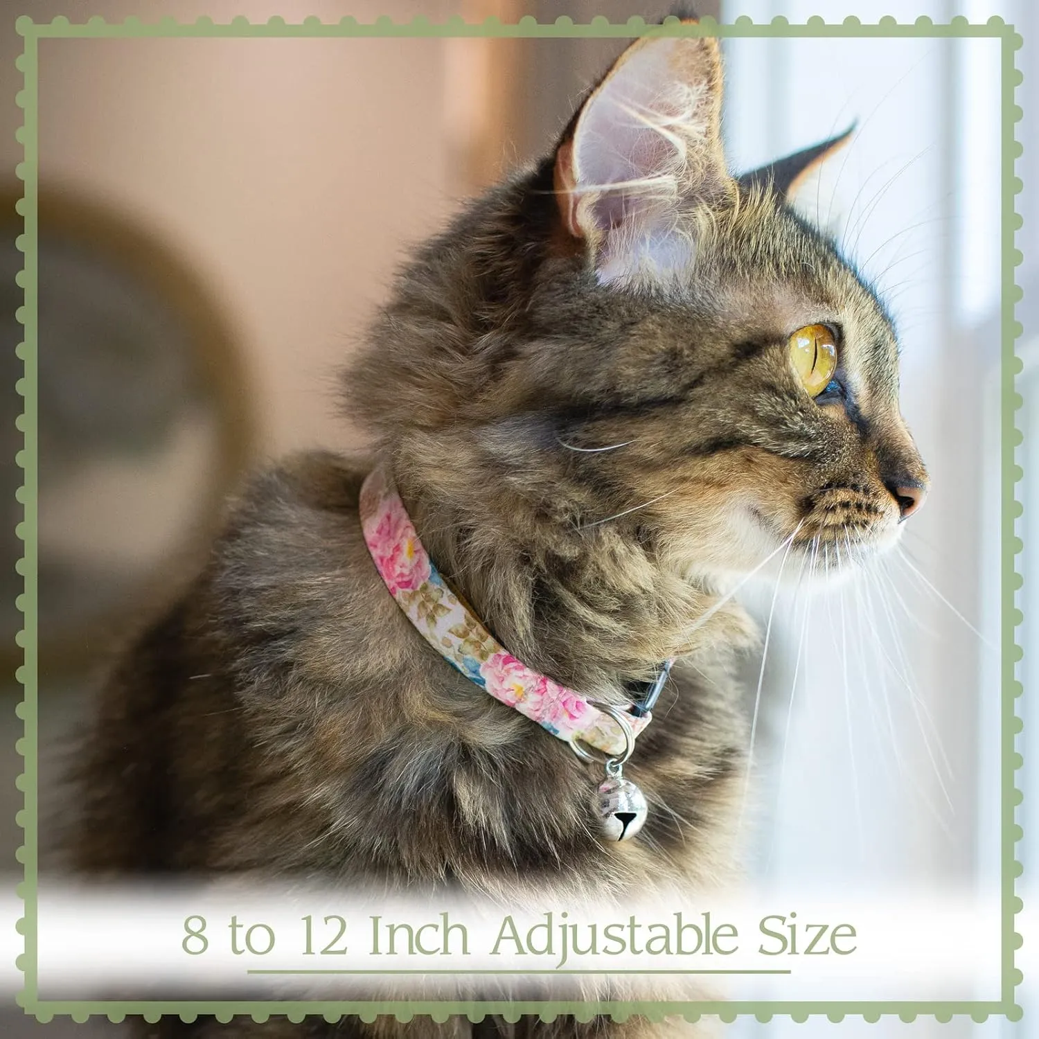 Country Brook Petz - Blueberry Fields Cat Collar - Floral Collection Featuring Charming Designs