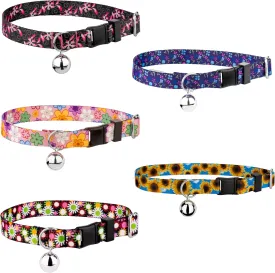 Country Brook Petz - Blueberry Fields Cat Collar - Floral Collection Featuring Charming Designs