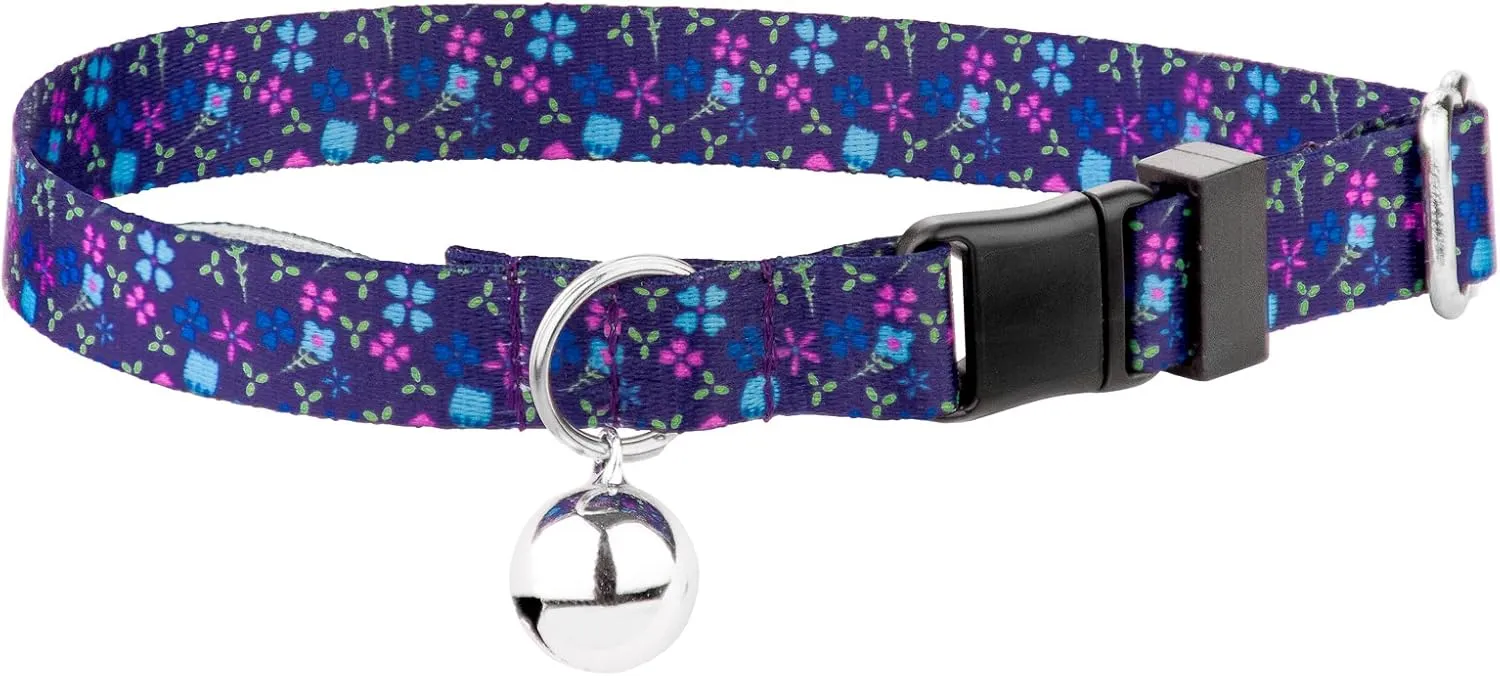 Country Brook Petz - Blueberry Fields Cat Collar - Floral Collection Featuring Charming Designs