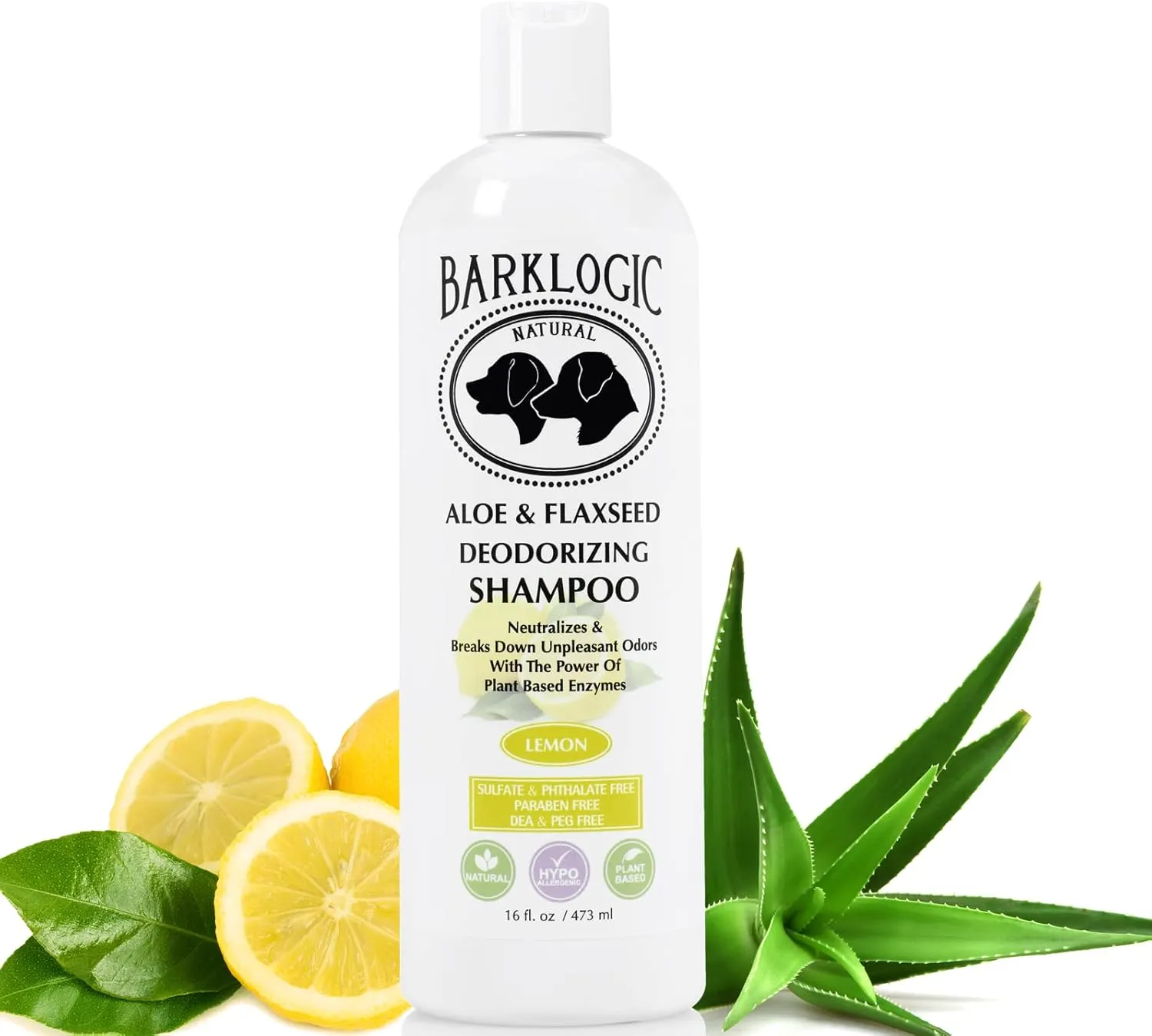 Deodorizing Lemon Dog Shampoo - Sulfate Free, No Phthalates, No Parabens, No PEG's, Made with Naturally Derived Ingredients