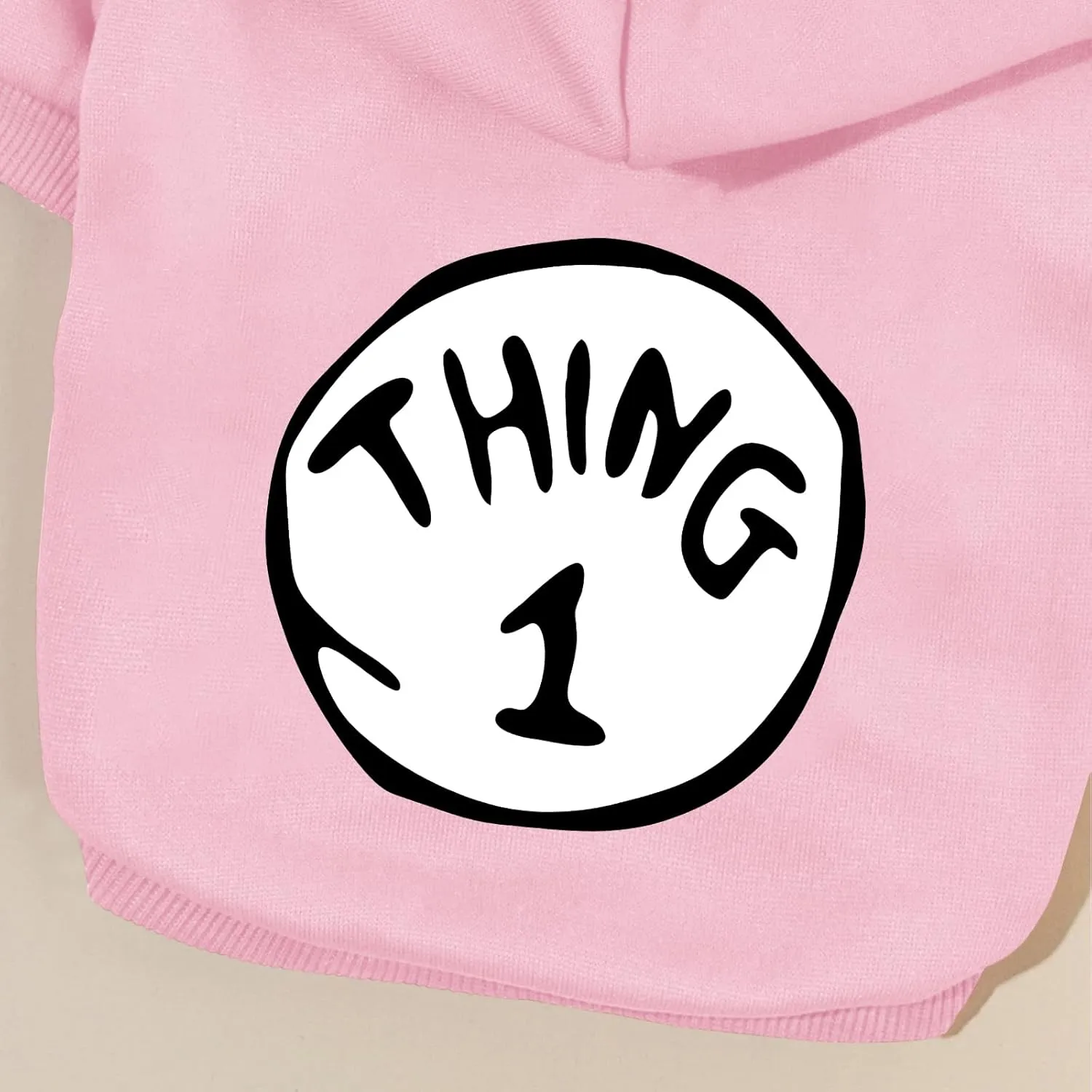 Dog Hoodie Pet Clothes for Small Dogs Thing 1 Printed Hoodies Medium Puppy Hooded Sweatshirt Pullover Outfit(Pink,S)