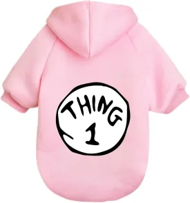 Dog Hoodie Pet Clothes for Small Dogs Thing 1 Printed Hoodies Medium Puppy Hooded Sweatshirt Pullover Outfit(Pink,S)