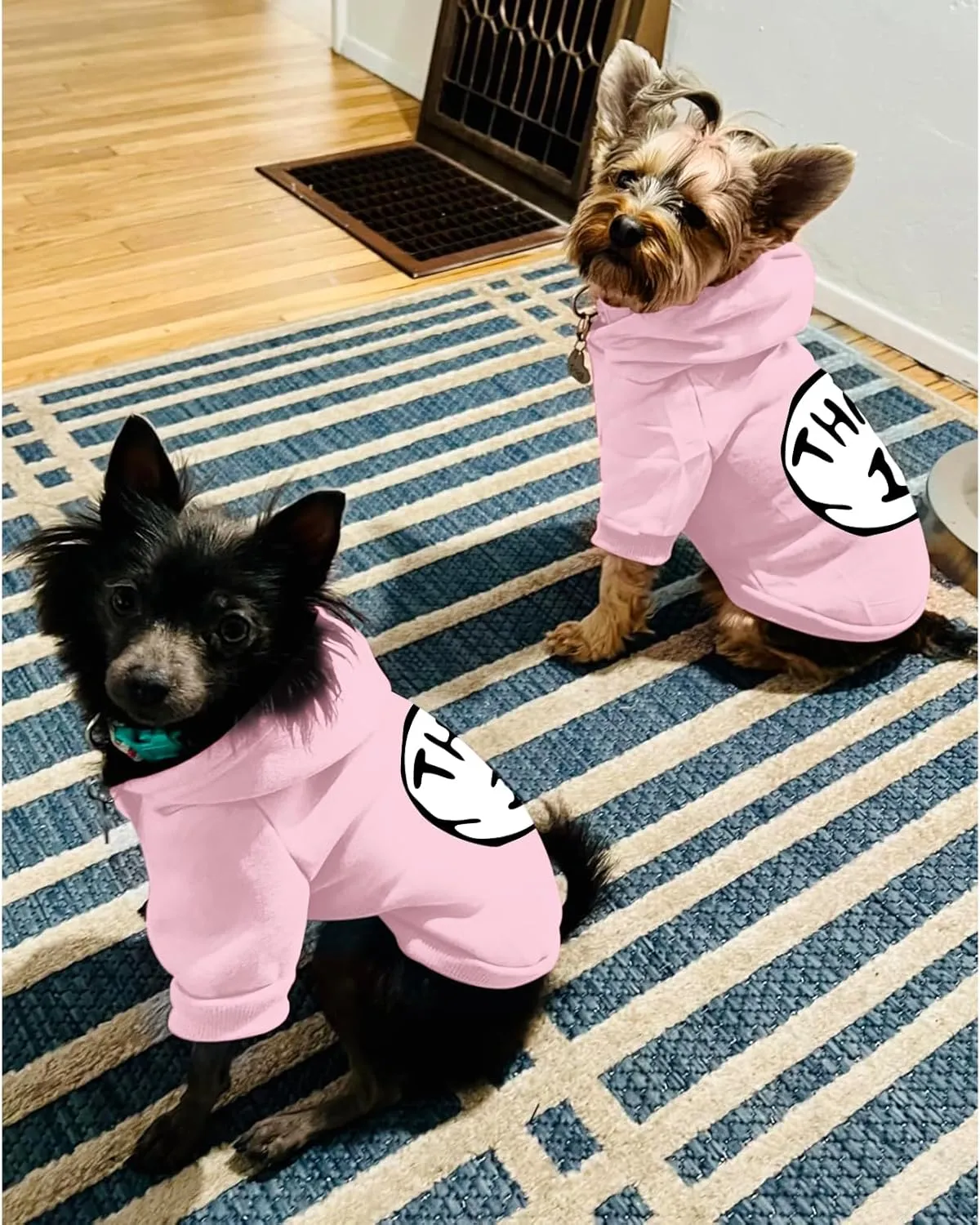 Dog Hoodie Pet Clothes for Small Dogs Thing 1 Printed Hoodies Medium Puppy Hooded Sweatshirt Pullover Outfit(Pink,S)