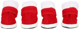 Dog Protector Red Anti-Slip Dog Boots Winter Pet Warm Boots with Closure for Pets Walking Outdoor(#3)