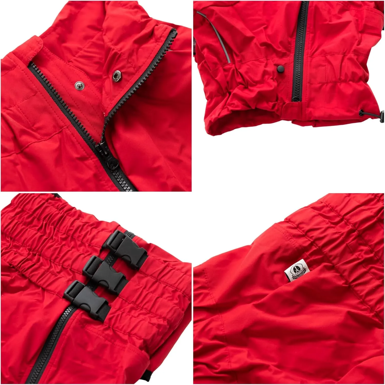Dogs Waterproof Jacket, Lightweight Waterproof Jacket Reflective Safety Dog Raincoat Windproof Snow-Proof Dog Vest for Small Medium Large Dogs Red S