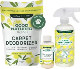Good Natured Brand | Carpet Freshener & Deodorizer Powder | Pet Odor Eliminator & Pet Urine | Lemon & Eucalyptus 47 oz | All-Purpose Cleaner Concentrate | Biodegradable | Lemon Love 4 oz