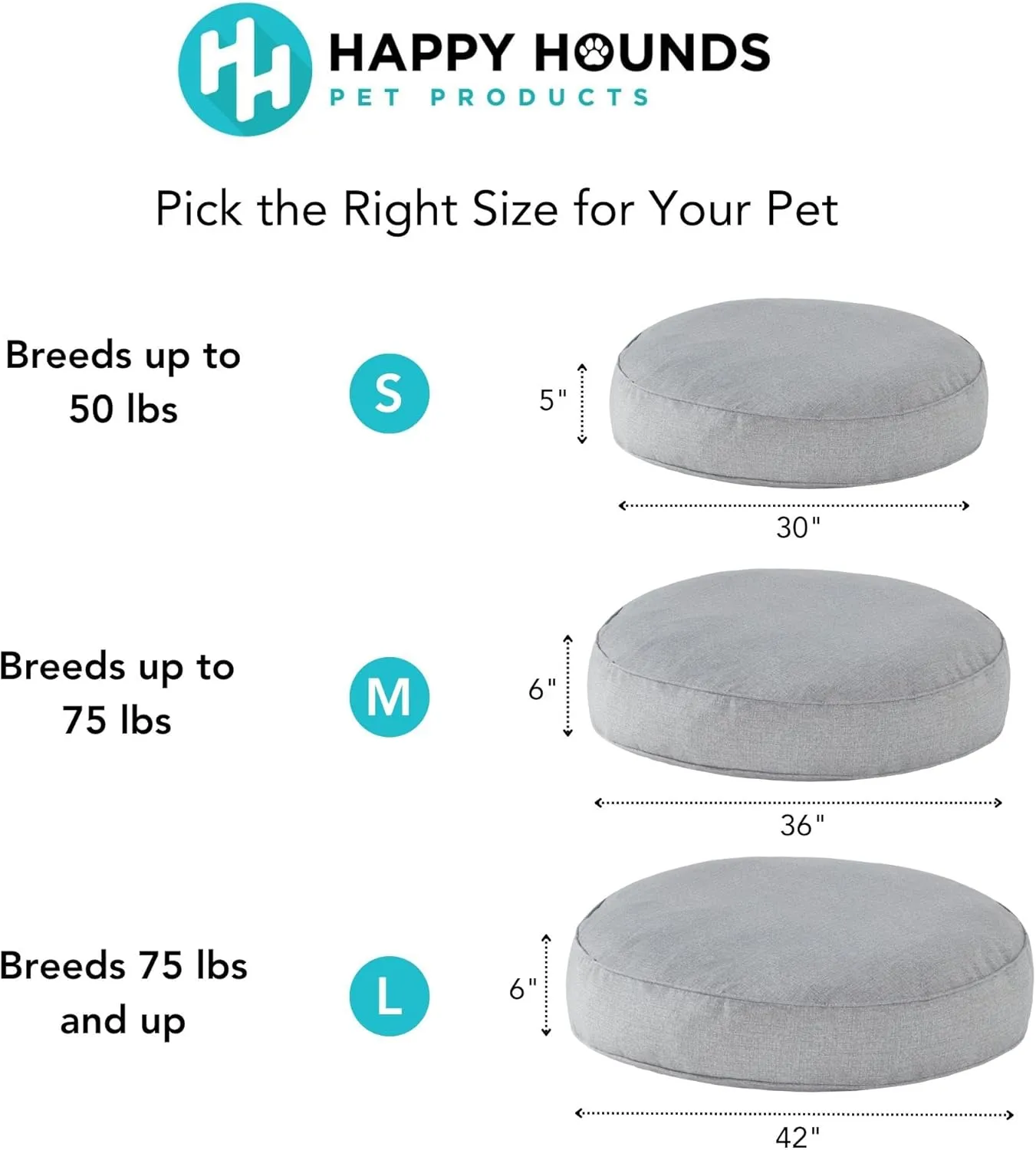 Gordie Round Indoor/Outdoor Pillow Style Dog Bed, Cement, Medium