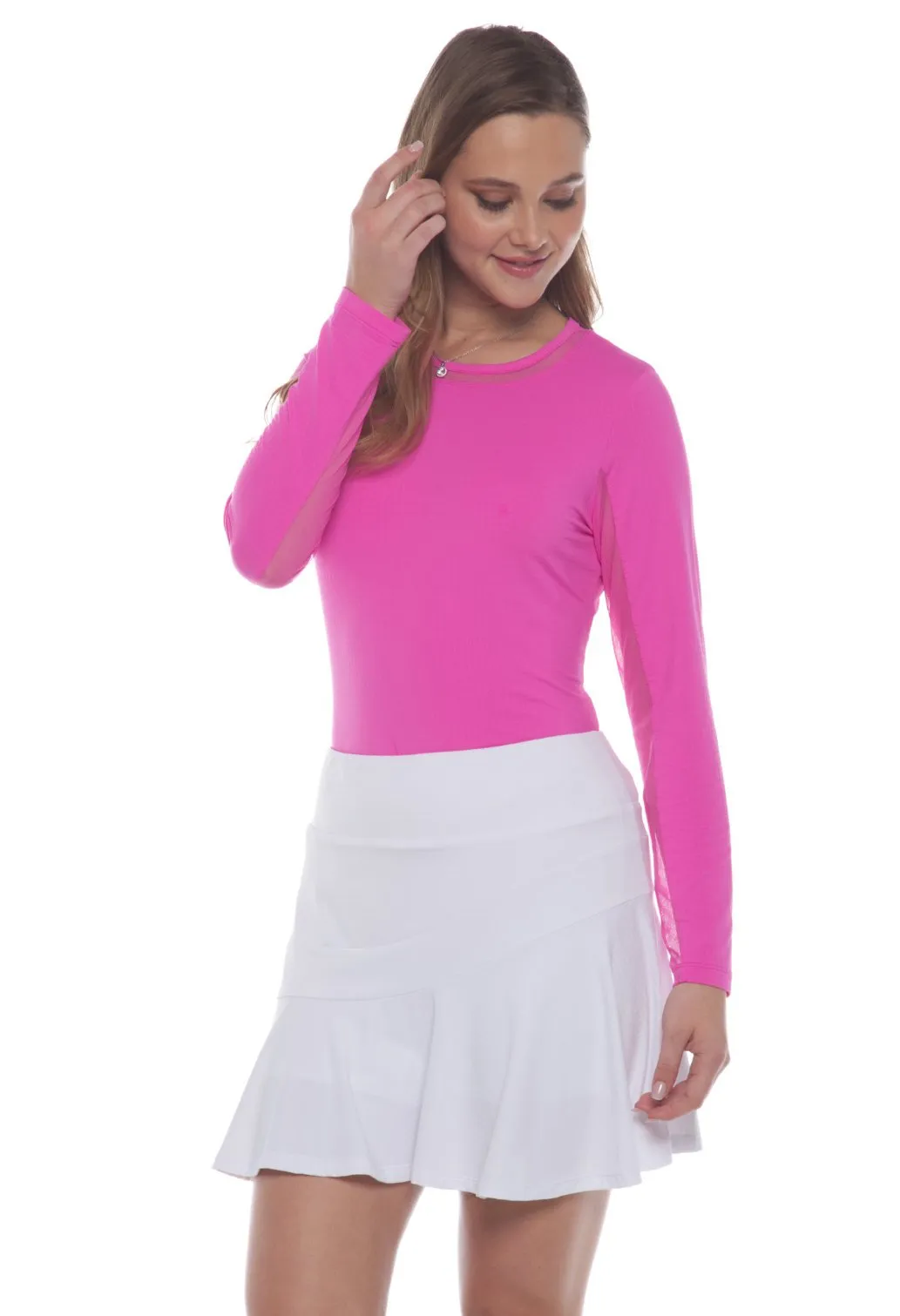 IBKUL Solid Flounce Skort