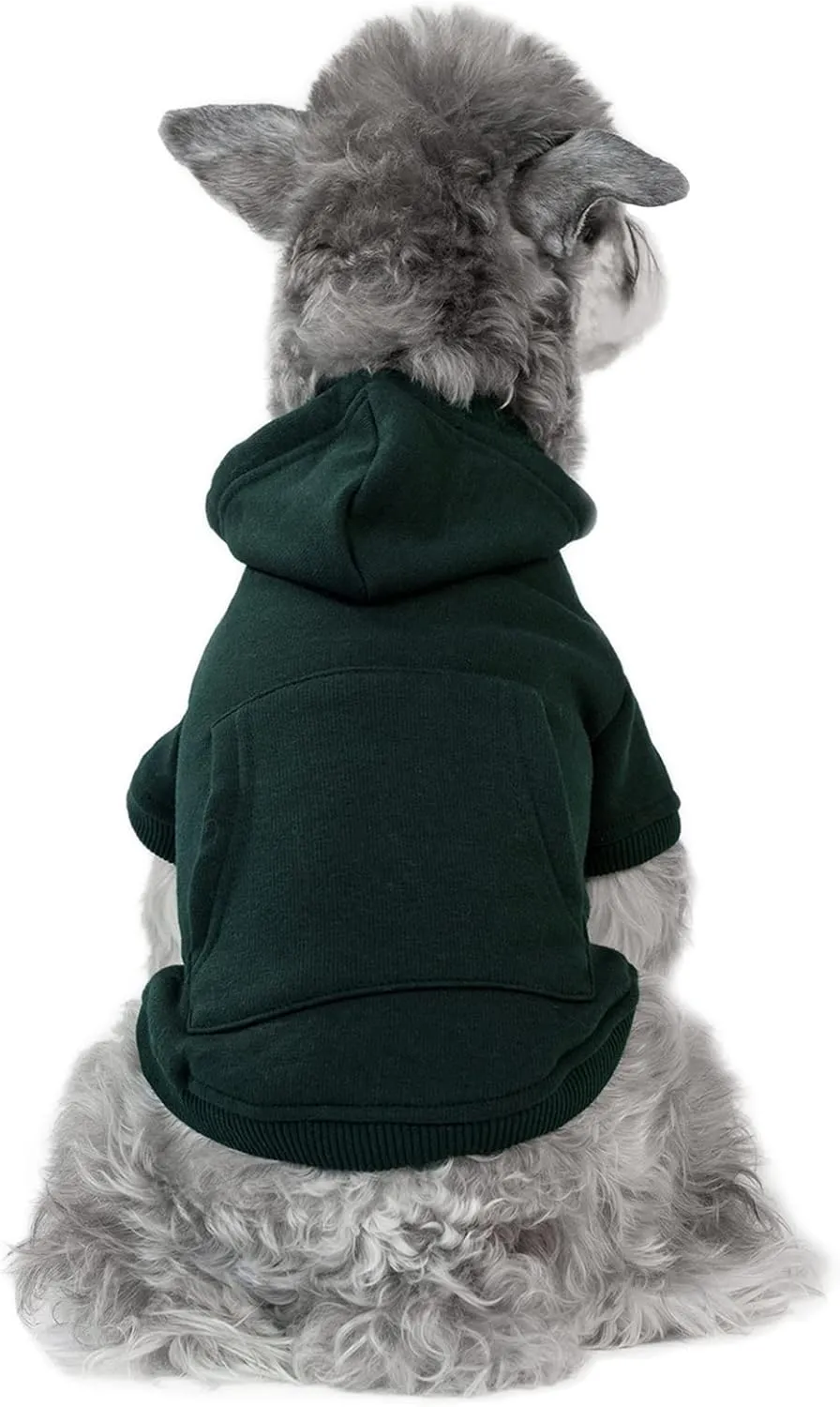 Koneseve Dog Hoodie Fleece Puppy Clothes Warm Sweater with Hat for Small Dogs Cat Hooded Shirt Kitten Pet Basic Sweatshirt with Pocket Doggie Soft Winter Coat Apparel (Green; M)