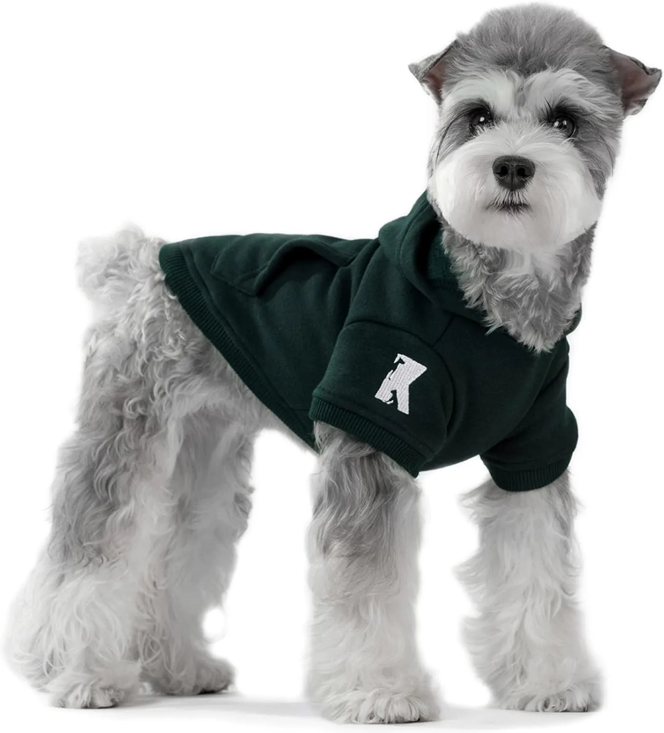 Koneseve Dog Hoodie Fleece Puppy Clothes Warm Sweater with Hat for Small Dogs Cat Hooded Shirt Kitten Pet Basic Sweatshirt with Pocket Doggie Soft Winter Coat Apparel (Green; M)