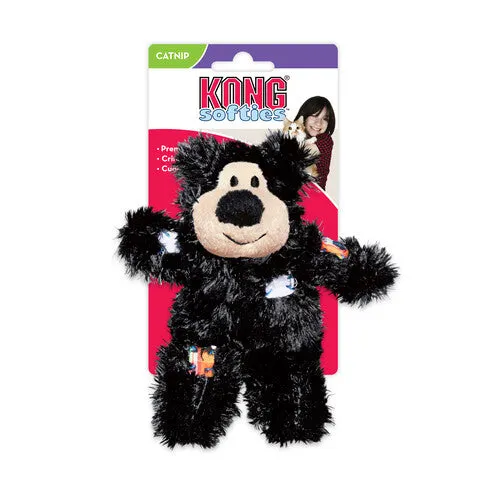 KONG Softies Patchwork Catnip Bear Cat Toy