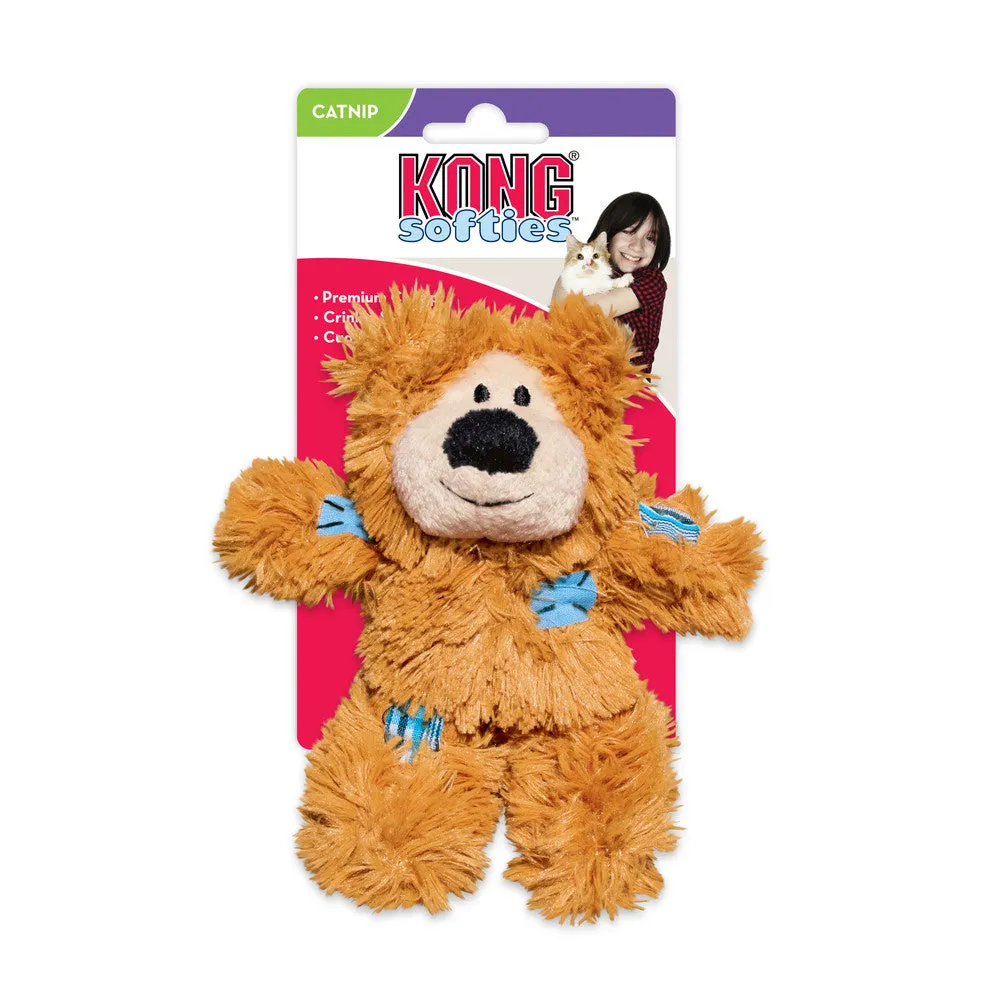 KONG Softies Patchwork Catnip Bear Cat Toy