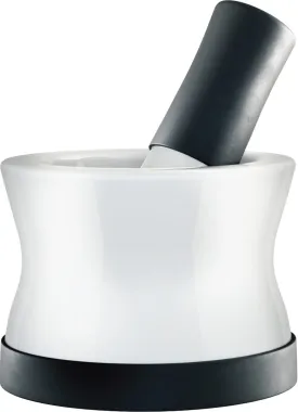 Mortar and Pestle Set - Small EZ-Grip Silicone & Porcelain Mortar With Non-Slip Scratch Proof Silicone Base  - herb or spice grinder, pill crusher grinder or molcajete - NEW DESIGN -  Dishwasher Safe