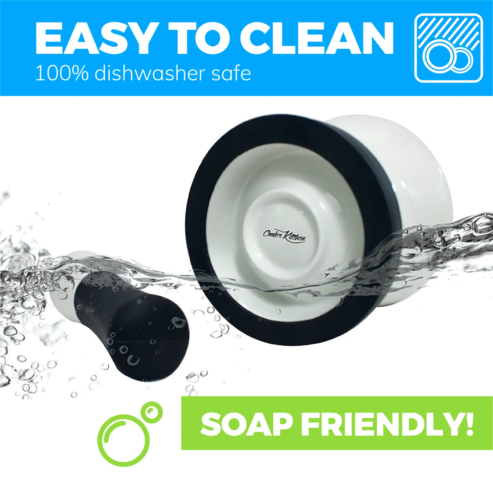 Mortar and Pestle Set - Small EZ-Grip Silicone & Porcelain Mortar With Non-Slip Scratch Proof Silicone Base  - herb or spice grinder, pill crusher grinder or molcajete - NEW DESIGN -  Dishwasher Safe