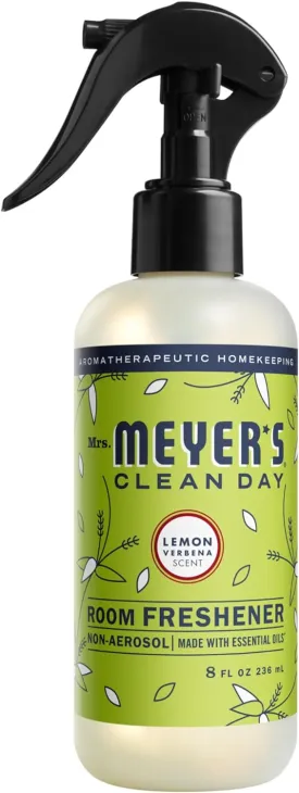 MRS. MEYER'S CLEAN DAY Lemon Verbena Air Freshener Spray for Bathrooms, Aromatherapeutic Homekeeping with Essential Oils, Non-Aerosol, Garden-Inspired Scent, 8 fl oz (Pack of 1)
