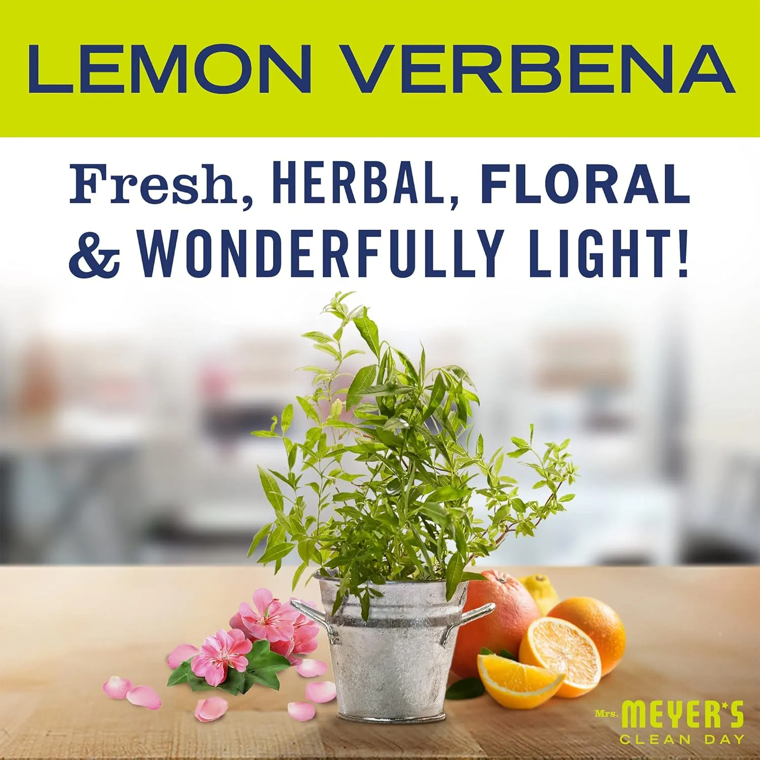 MRS. MEYER'S CLEAN DAY Lemon Verbena Air Freshener Spray for Bathrooms, Aromatherapeutic Homekeeping with Essential Oils, Non-Aerosol, Garden-Inspired Scent, 8 fl oz (Pack of 1)