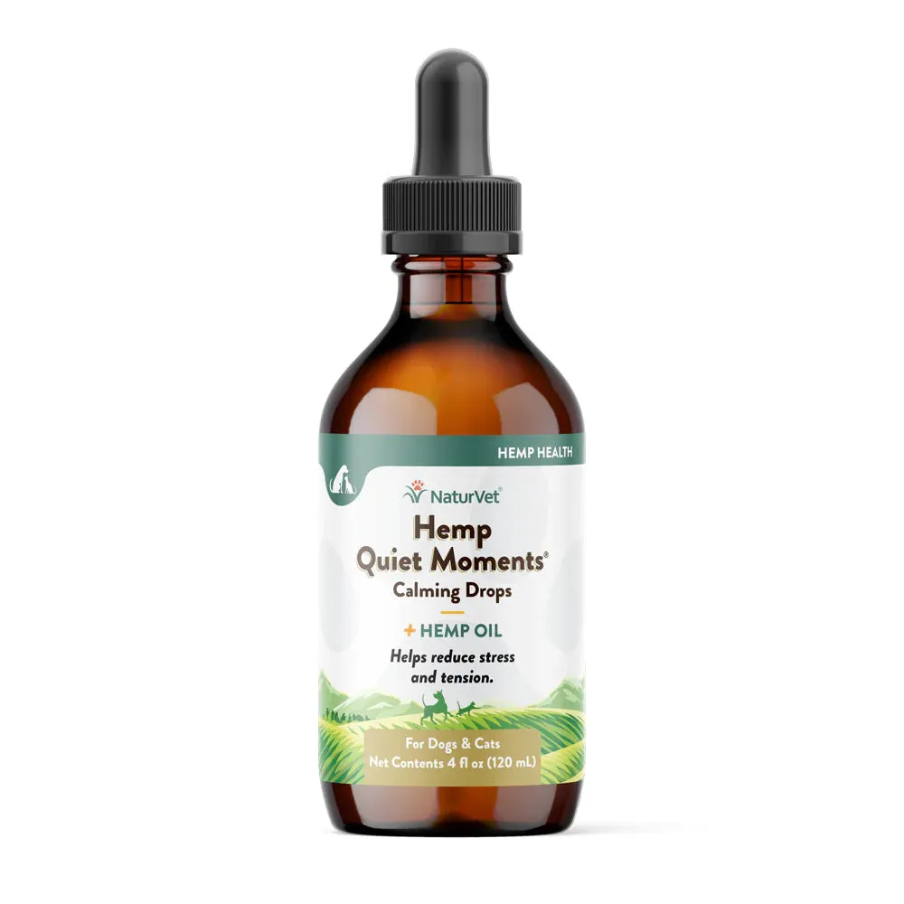 NaturVet Hemp Quiet Moments Calming Drops 4oz (120ml)