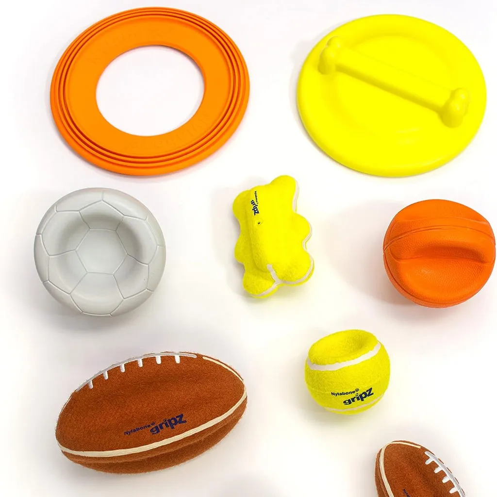 Nylabone Power Play Tennis Teddy Gripz Bear Dog Toy, Medium/Wolf
