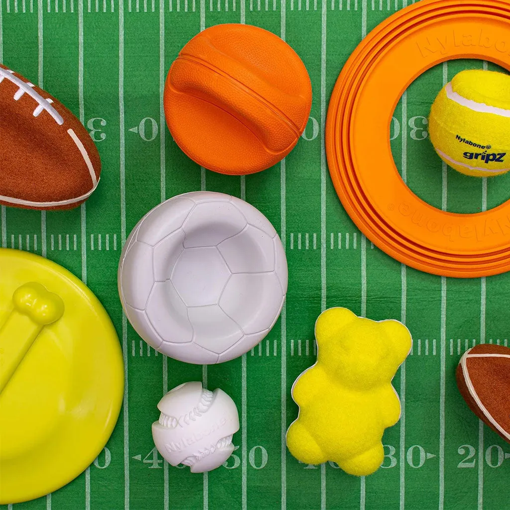 Nylabone Power Play Tennis Teddy Gripz Bear Dog Toy, Medium/Wolf