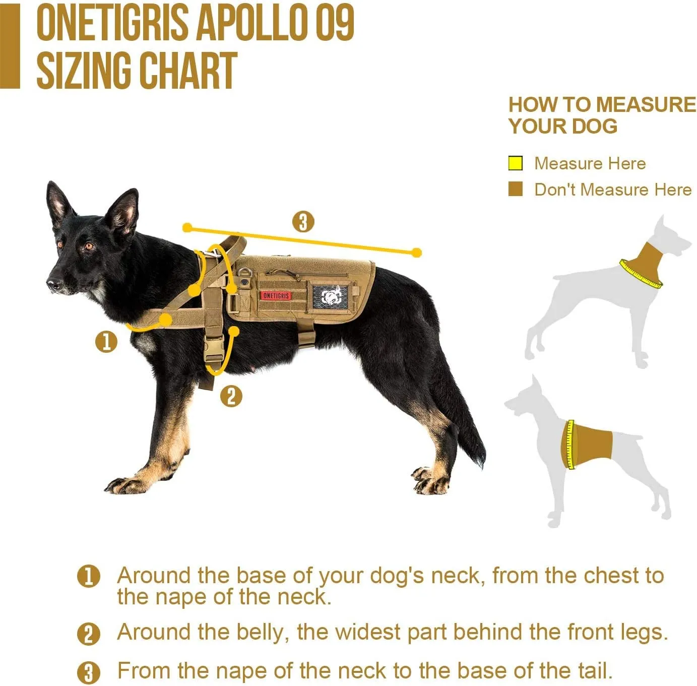 OneTigris Service Dog Harness No-Pull Dog Harness Adjustable Comfort Pet Dog Vest Harness for Outdoor Walking