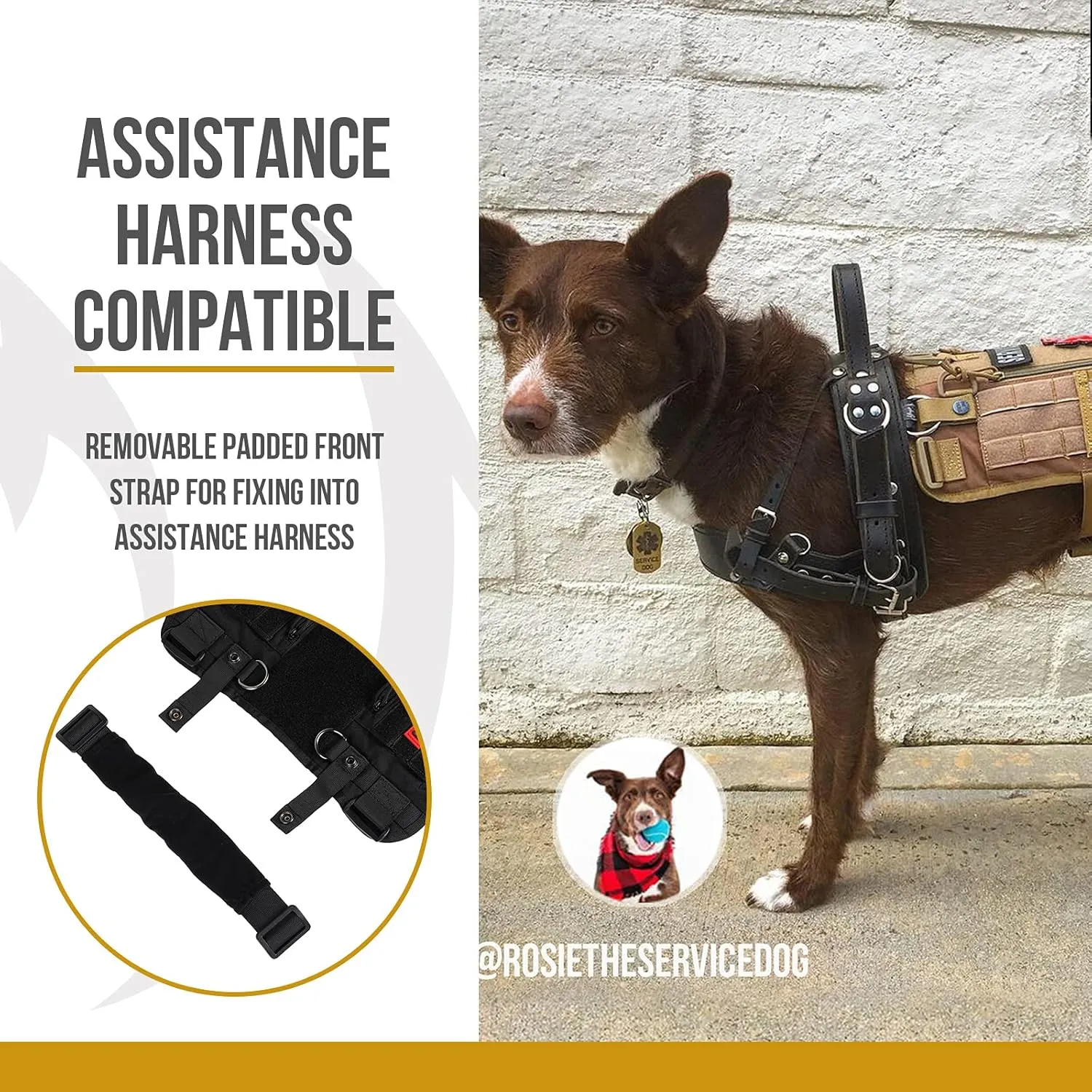 OneTigris Service Dog Harness No-Pull Dog Harness Adjustable Comfort Pet Dog Vest Harness for Outdoor Walking