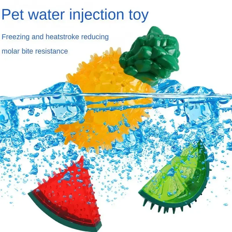Pet Cooling Chew Toy | Reusable Teething Toy for Dogs and Cats | Summer Cooling Watermelon, Pineapple, Lemon Shapes | Durable Ice Frozen Fruit Toys | Alo Trendy