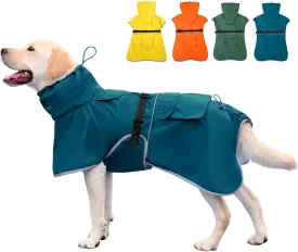 Pet Dog Raincoat, Rain Poncho Jacket for Medium and Large Dogs, Winter Warmer (Blue, 5XL)
