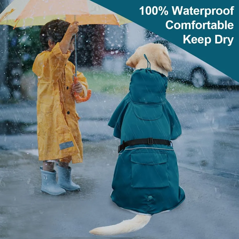 Pet Dog Raincoat, Rain Poncho Jacket for Medium and Large Dogs, Winter Warmer (Blue, 5XL)