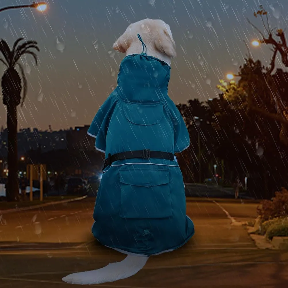 Pet Dog Raincoat, Rain Poncho Jacket for Medium and Large Dogs, Winter Warmer (Blue, 5XL)