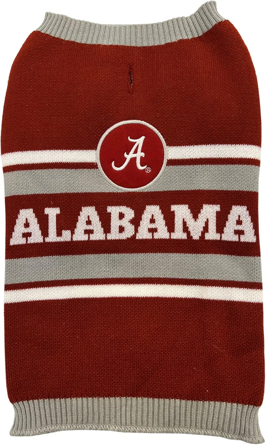 Pets First NCAA Alabama Crimson Tide Dog Sweater, Size Medium. Warm and Cozy Knit Pet Sweater with NCAA Team Logo, Best Puppy Sweater for Large and Small Dogs, Team Color (AL-4179-MD)