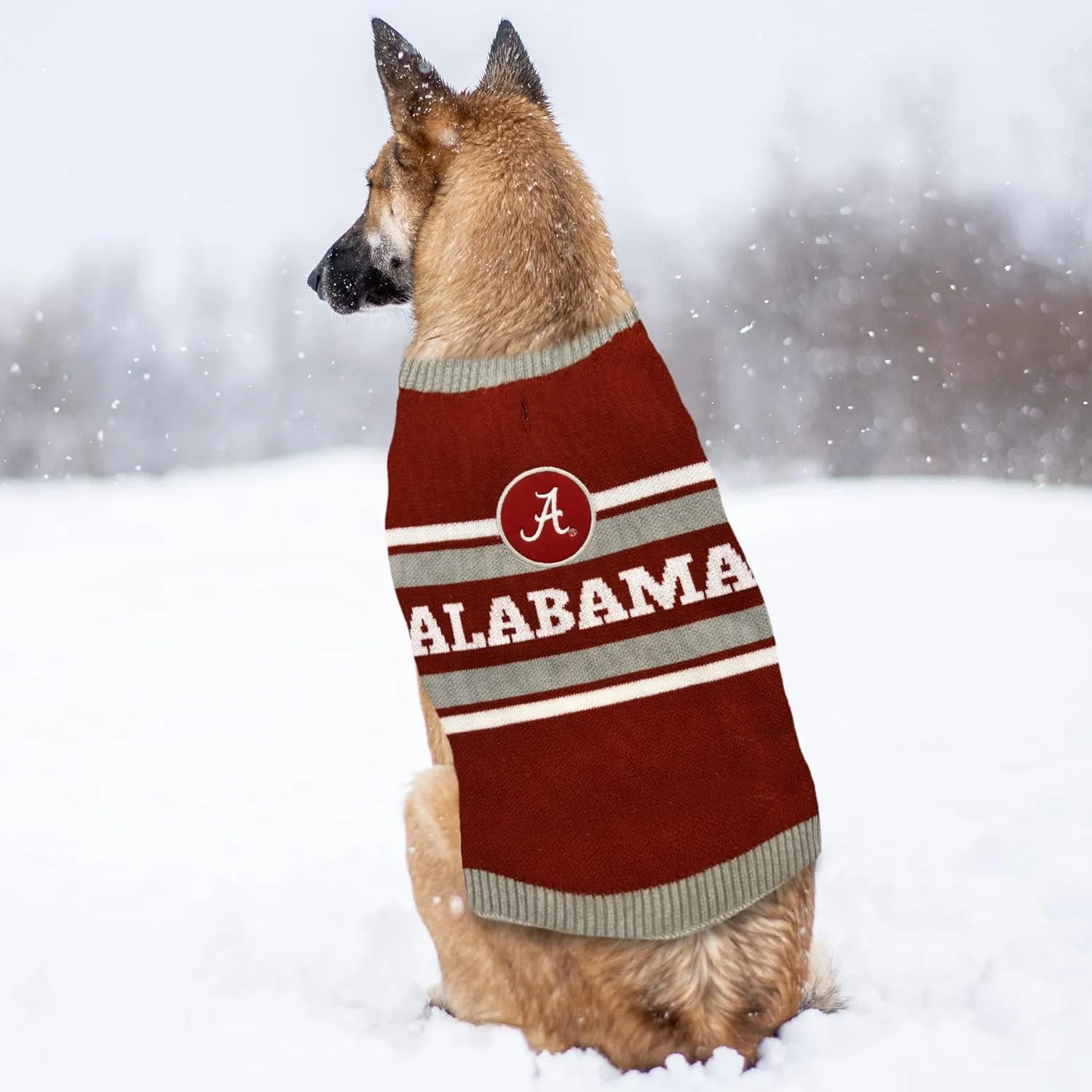 Pets First NCAA Alabama Crimson Tide Dog Sweater, Size Medium. Warm and Cozy Knit Pet Sweater with NCAA Team Logo, Best Puppy Sweater for Large and Small Dogs, Team Color (AL-4179-MD)