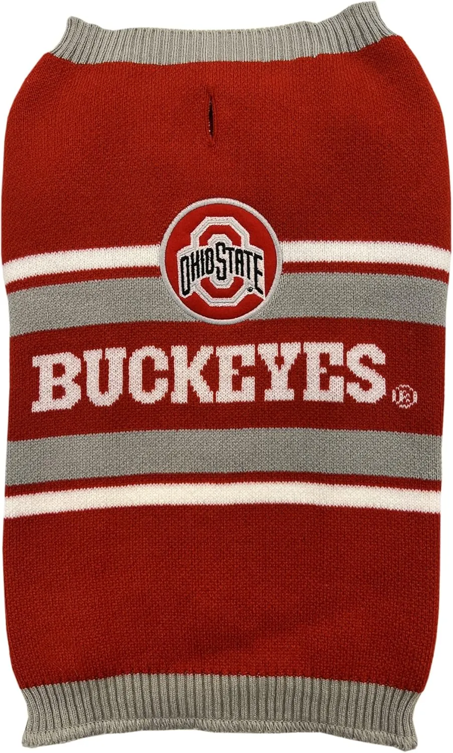 Pets First NCAA Ohio State Buckeyes Dog Sweater, Size Medium. Warm and Cozy Knit Pet Sweater with NCAA Team Logo, Best Puppy Sweater for Large and Small Dogs, Team Color (OH-4179-MD)