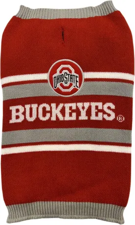 Pets First NCAA Ohio State Buckeyes Dog Sweater, Size Medium. Warm and Cozy Knit Pet Sweater with NCAA Team Logo, Best Puppy Sweater for Large and Small Dogs, Team Color (OH-4179-MD)