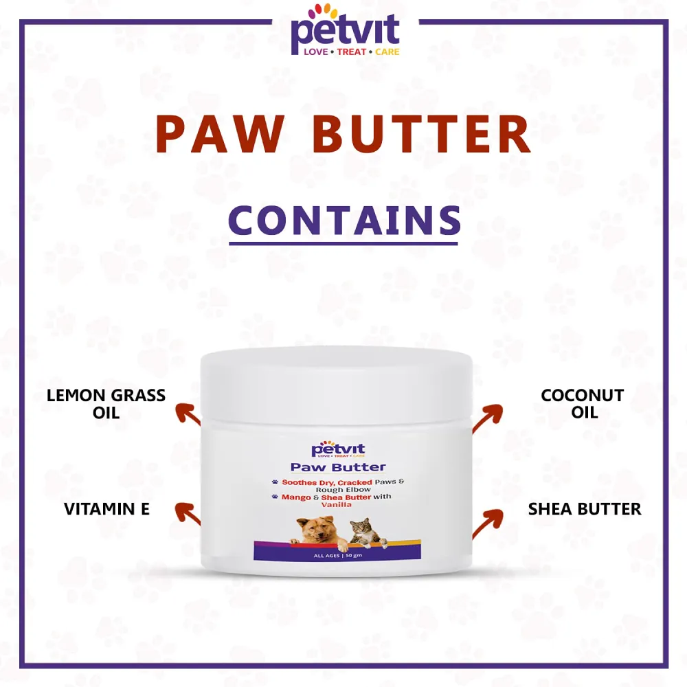 Petvit Mango Shea Butter & Lemon Grass Oil Paw Butter for Dogs and Cats