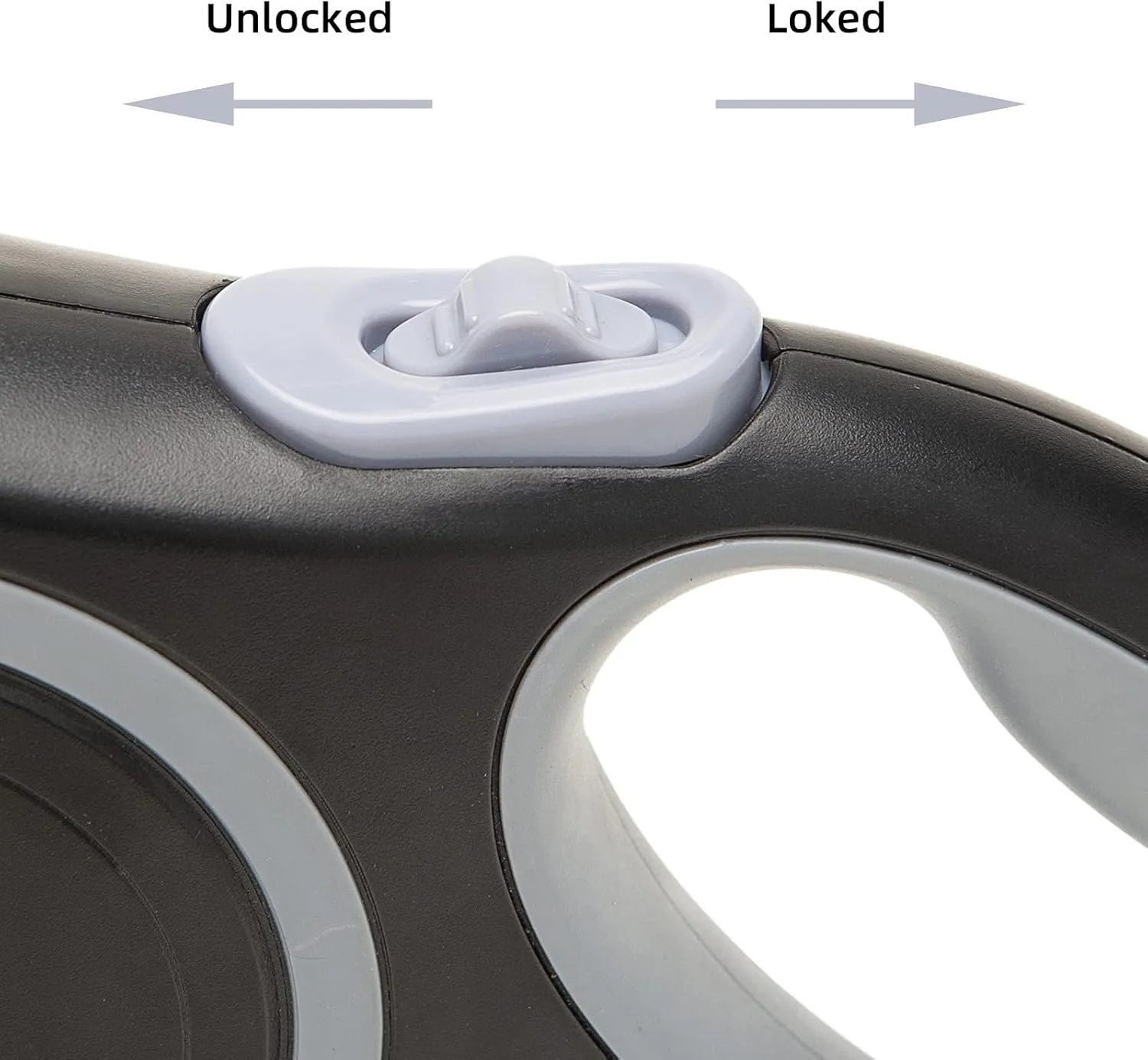 PINA Retractable Dog Leash, 26ft Dog Leash for Small Medium Large Dogs Up to 110lbs, 360 Tangle-Free Strong Reflective Nylon Tape, with Anti-Slip Handle, One-Handed Brake, Lock - Black Gray