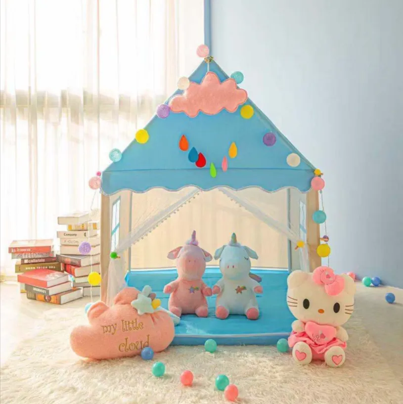 Portable Indoor And Outdoor Kids Play House Tent Yg-288 Blue